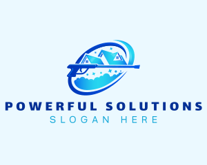 Roofing Power Wash Cleaning logo design