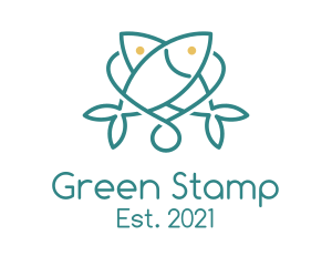 Green Minimalist Fish logo design