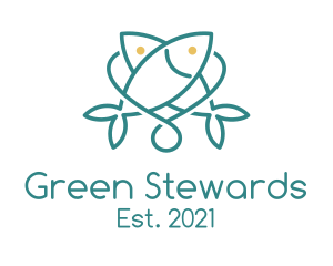 Green Minimalist Fish logo design