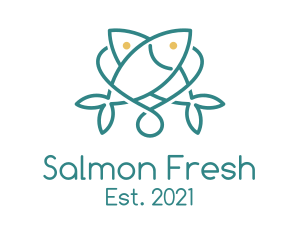 Green Minimalist Fish logo design