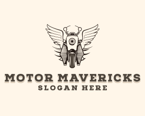 Motorcycle Wings Biker logo design