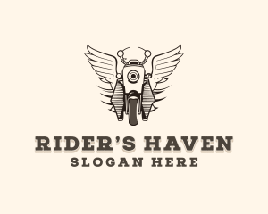 Motorcycle Wings Biker logo design