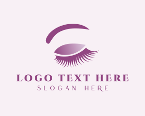 Purple Eyelash Cosmetics logo design