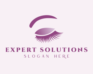 Purple Eyelash Cosmetics logo design