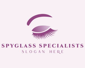 Purple Eyelash Cosmetics logo design