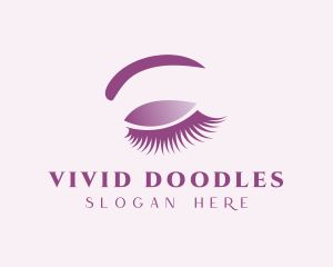 Purple Eyelash Cosmetics logo design