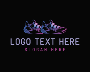 Neon Shoe Runner logo design