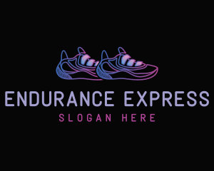 Neon Shoe Runner logo design