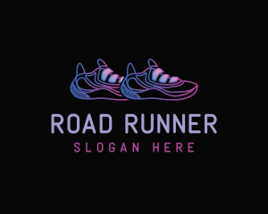 Neon Shoe Runner logo design