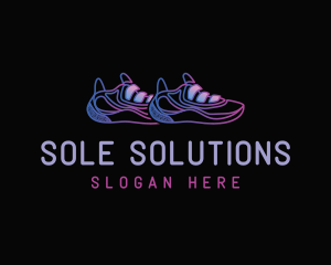 Neon Shoe Runner logo design