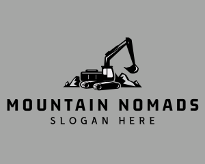 Black Excavator Construction logo design