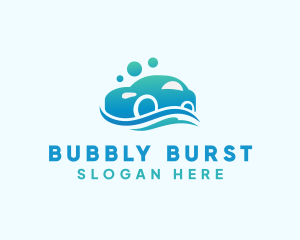 Auto Wash Bubble Cleaning logo design