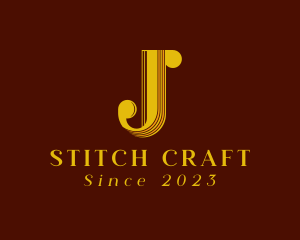Retro Tailoring Boutique Letter J logo