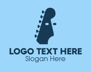 Guitar Player Face  logo design