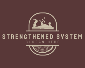 Wood Planer Carpentry Tool logo design