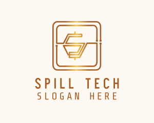 Tech Circuit Letter S logo design