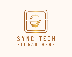 Tech Circuit Letter S logo design