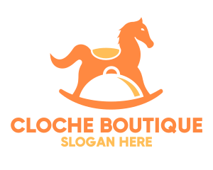 Orange Horse Ride Toy Cloche logo design