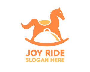 Orange Horse Ride Toy Cloche logo design