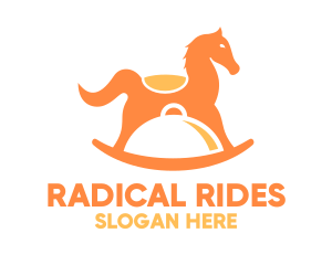 Orange Horse Ride Toy Cloche logo design