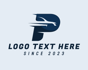 Race Car Express Letter P logo design