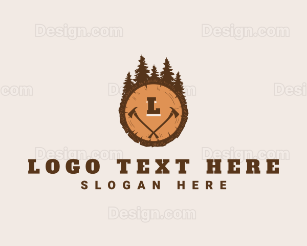 Lumberjack Wood Axe Logo