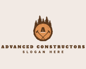 Lumberjack Wood Axe logo design