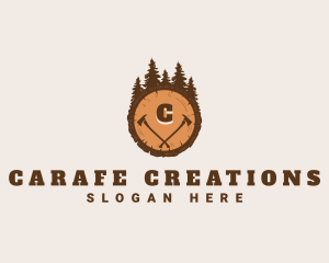 Lumberjack Wood Axe logo design