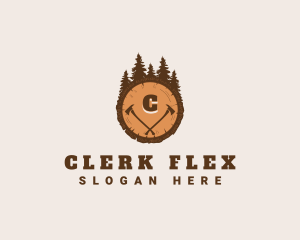 Lumberjack Wood Axe logo design