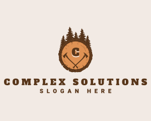 Lumberjack Wood Axe logo design