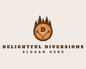 Lumberjack Wood Axe logo design