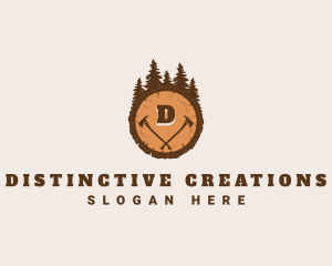 Lumberjack Wood Axe logo design