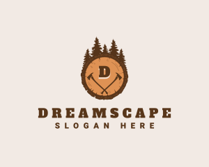 Lumberjack Wood Axe logo design