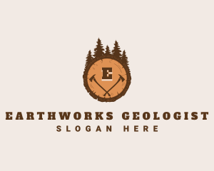 Lumberjack Wood Axe logo design