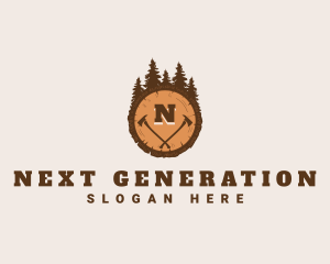 Lumberjack Wood Axe logo design