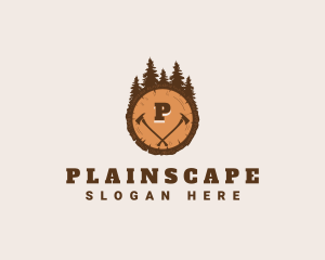 Lumberjack Wood Axe logo design