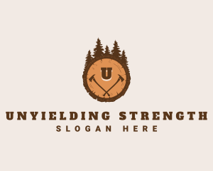 Lumberjack Wood Axe logo design