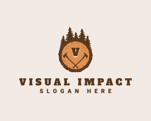 Lumberjack Wood Axe logo design