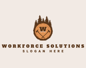 Lumberjack Wood Axe logo design