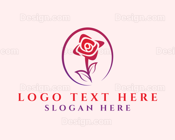 Red Floral Rose Logo