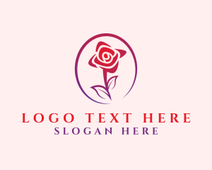 Red Floral Rose logo