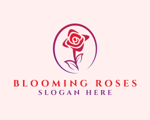 Red Floral Rose logo design