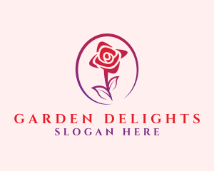 Red Floral Rose logo design