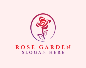 Red Floral Rose logo design