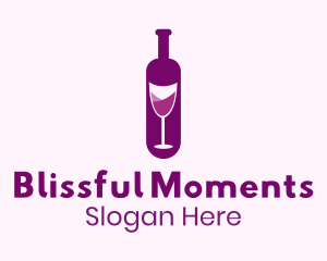 Purple Liquor Bottle Glass Logo