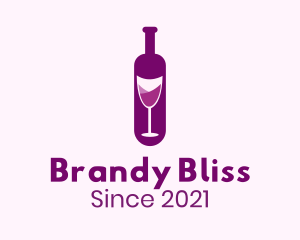 Purple Liquor Bottle Glass logo design