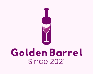 Purple Liquor Bottle Glass logo