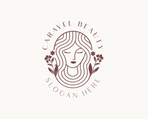 Floral Beauty Woman logo design