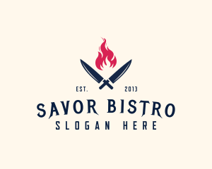 Restaurant Fire Fork Logo