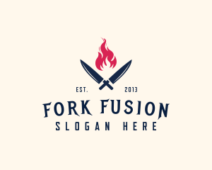Restaurant Fire Fork logo design